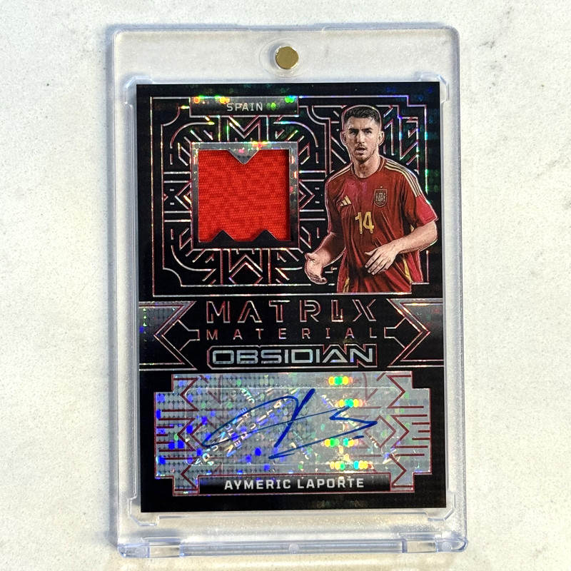 2024-25 Obsidian Aymeric Laporte Matrix Material Auto Red Pulsar /99