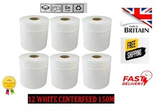 Centrefeed White Paper Towels 2 Ply Eco Hand Towels 150m x 190mm – 12 Rolls