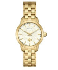 Tory Burch Collins 34mm Quartz White/Gold Dial Gold-Tone Bracelet 30m