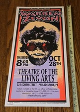 Warren Zevon Blacklight Silkscreen Concert Poster 1999 signed Mark Arminski Art