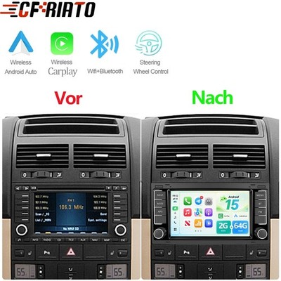 Android 15 7'' GPS RDS Apple Carplay für VW Touareg 7L 2002-2009 Autoradio Navi