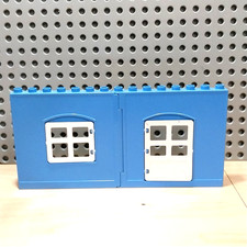 LEGO Duplo Hauswand  Seitenwand blau 2 teilig Türe Fenster