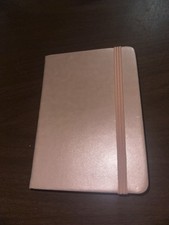 Metallic Pink/Rose Gold Notebook Journal Lined Pages with Elastic Band Closure