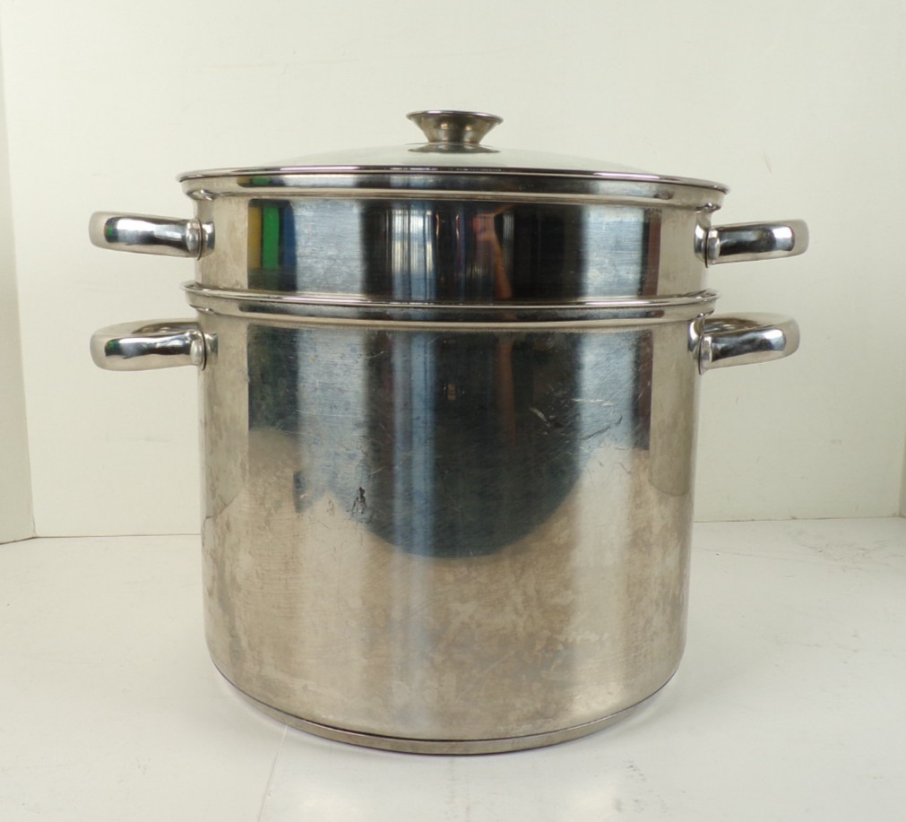 Chefmate Stainless Steel 8 Wt. Pasta Pot with Colander Insert & Glass Lid