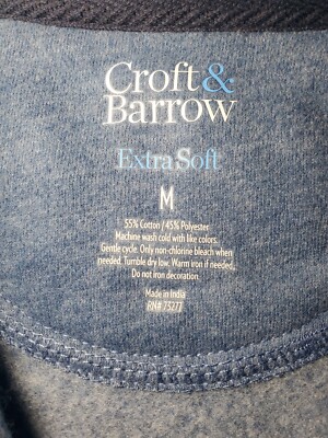 Sweat Homme Croft & Barrow Taille L – Bleu, Pêche Graphique – Occasion Excellent