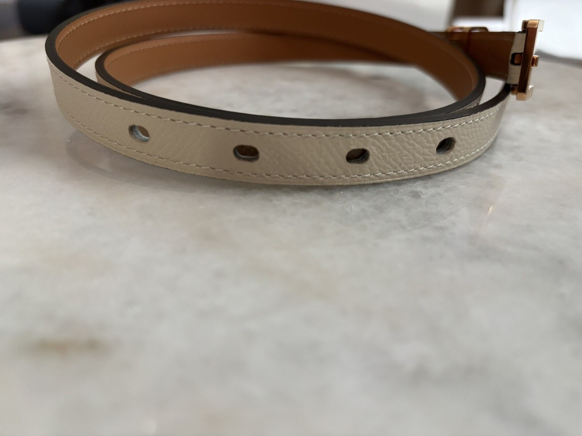 Hermes Pop H 15 Belt Craie (Chalk) 75/~80 Rose Gold Epsom  display picture 3
