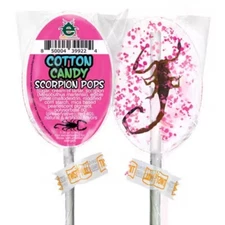SCORPION sucker lollipop COTTON CANDY flavor! edible arachnid bred for consume