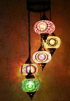 TURC style marocain mosaïque polychrome Suspension Lampe grand globe