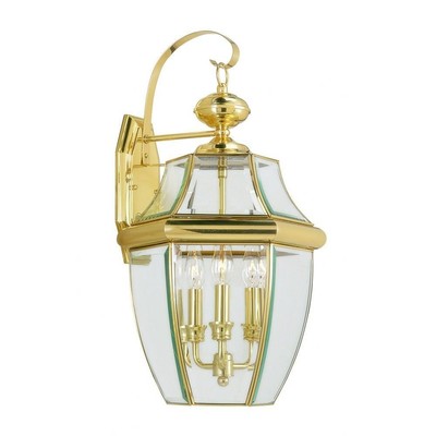 3 Light Outdoor Wall Lantern in Traditional Style - 12.5 Inches wide by 22.5