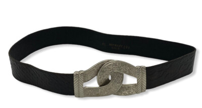 Vintage Michael Rose Leather Belt. Vintage Michael Rose Black Leather Brass Buckle Belt M/L  main image 3