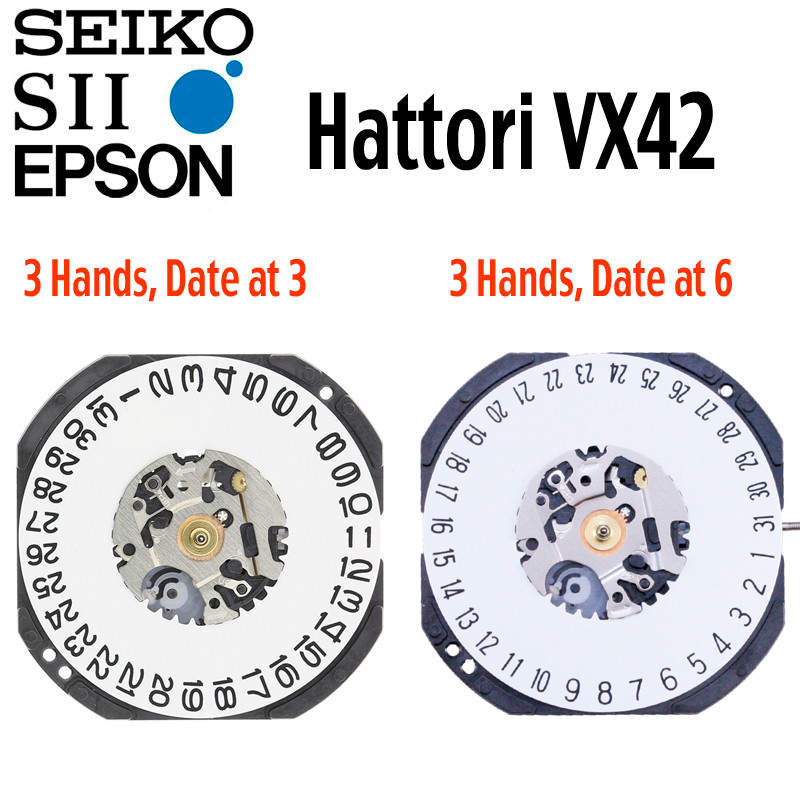 New Japan Seiko SII TMI Epson VX42 Watch Movement, 11 1/2, Hands D3  or D6