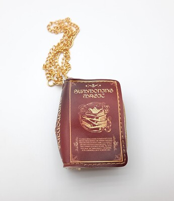Magic book tome 2'' mini zipper pouch coin purse red summoning