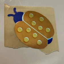 Vintage 1980’s 2” Foil Shiny Ladybug Orange And Purple Sticker By Hambly