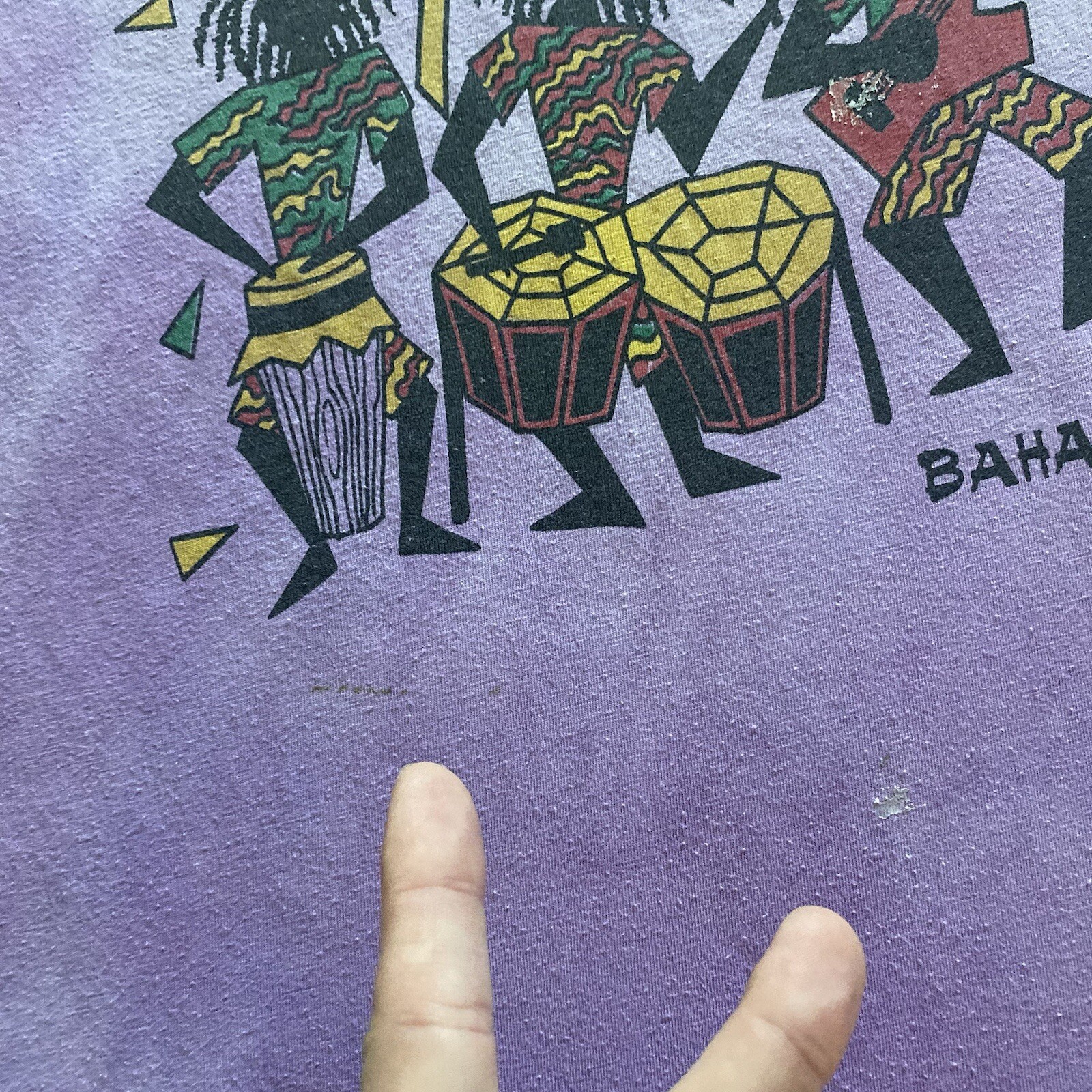 Vintage We Be Jammin T Shirt Mens Medium Purple Tie Dye Bahamas Travel 00z Y2k