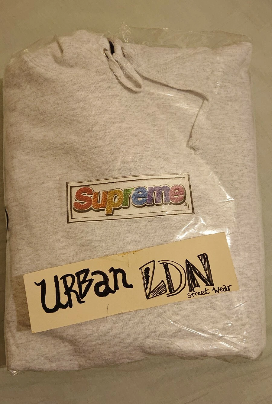 Sweat à capuche logo Supreme Bling Box XL gris cendres