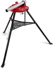 Tripod Pipe Chain Vise Stand 1/8"-6" Capacity Folding Legs for Cutting & Bending