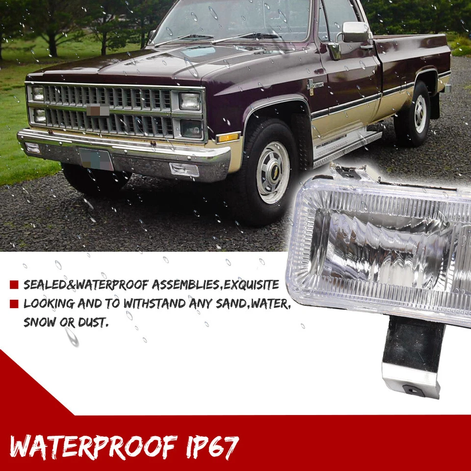 Fit For Silverado 1981/82 Chevy C10 GMC Front Turn Signal Park Lamps Lights Set  - Image 4 of 4