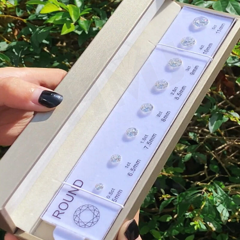 Juego de tabla comparativa tamaño anillo referencia 5A circonio cúbico herramienta de prueba con caja Foto 4 de 4