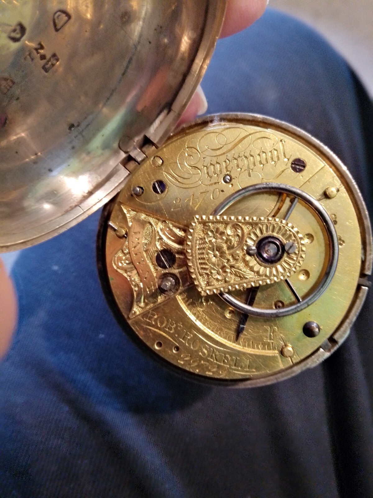 Silver Fusee pocket watch Hallmark Chester 1818 Roskell Liverpool eBay