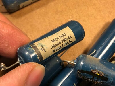 25 Vintage Blue Ajax .18 uf 200v Capacitor Guitar Amp Tone Caps .2