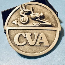 1978 Connecticut Valley Arms CVA Pewter Belt Buckle Made in U.S.A.