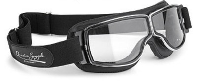 Motorradbrille AVIATOR T2 Classic Brille  Leder Gläser klar+ getönt  Rahmen gun