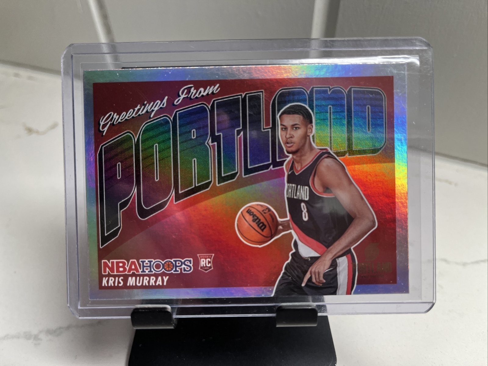 2023-24 Panini NBA Hoops KRIS MURRAY Rookie Greetings Holo #5 RC Portland