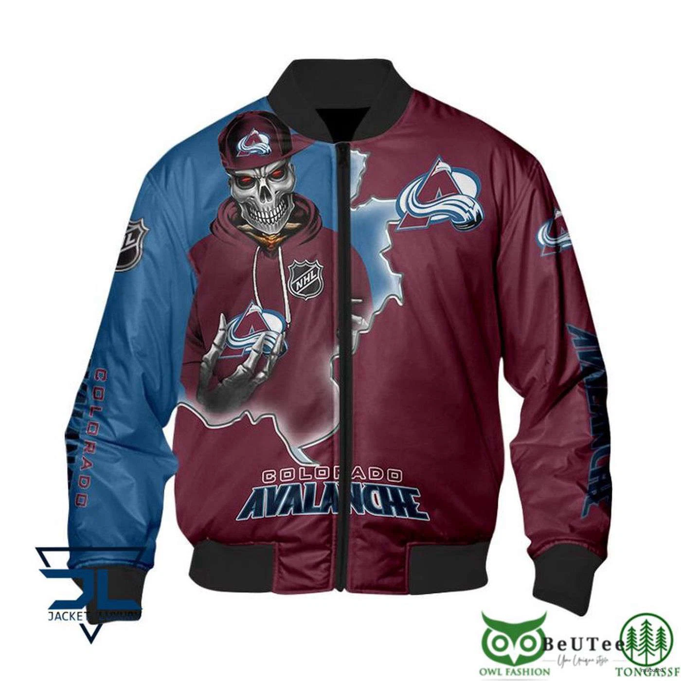 Colorado Avalanche Horror Skull Bomber Jacket Lightweight Christmas Gift For Men