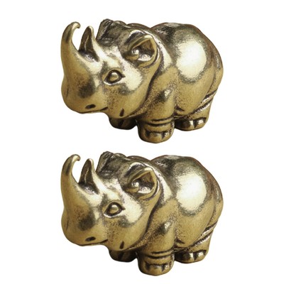 2Pcs Rhino Modellierung Keychain Anhänger Chinesischen Fengshui Ornament