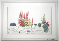 UB Design - Blumenzauber an der Trockenmauer - Stickvorlage