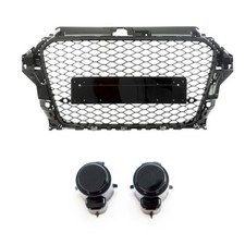 Wabendesign Kühlergrill Schwarz Glanz +PDC passt Passend für Audi A3 8V 12-16 oh