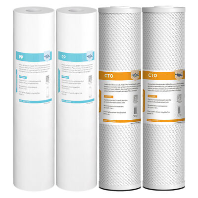 20''x4.5'' 5 Micron Big Blue PP Sediment Carbon Block Whole House Water Filter Set