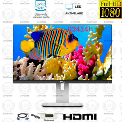 Dell 24 inch 1920 x 1080 FHD LCD HDMI Monitor with stand and cables