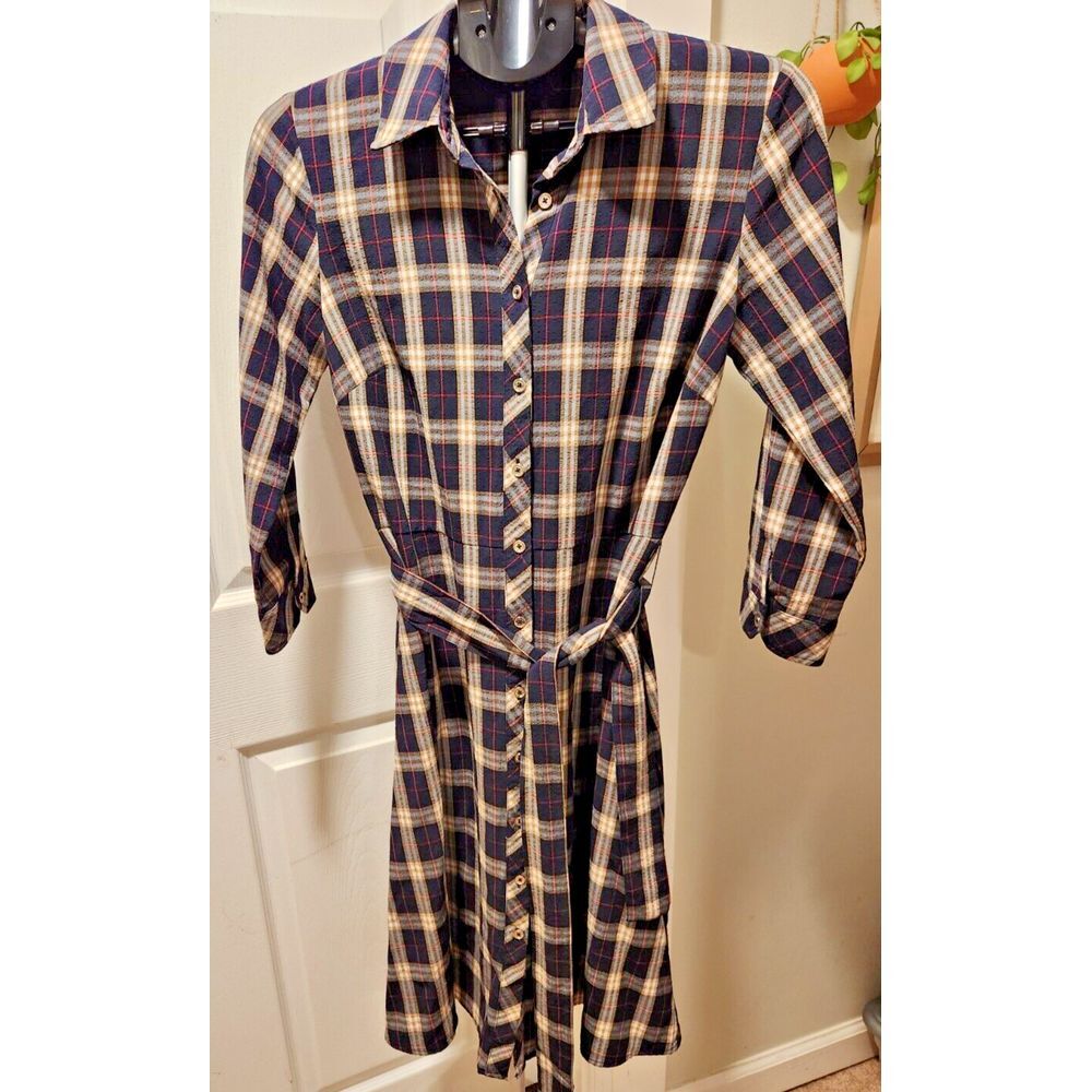 tommy hilfiger plaid shirt dress Plaid Print Poplin Pullover Shirtdress