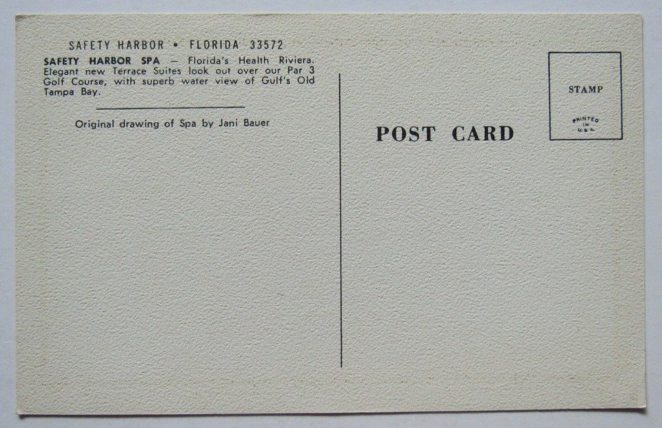 Florida Safety Harbor Golf Course SPA Advertising Art Postcard J. Bauer