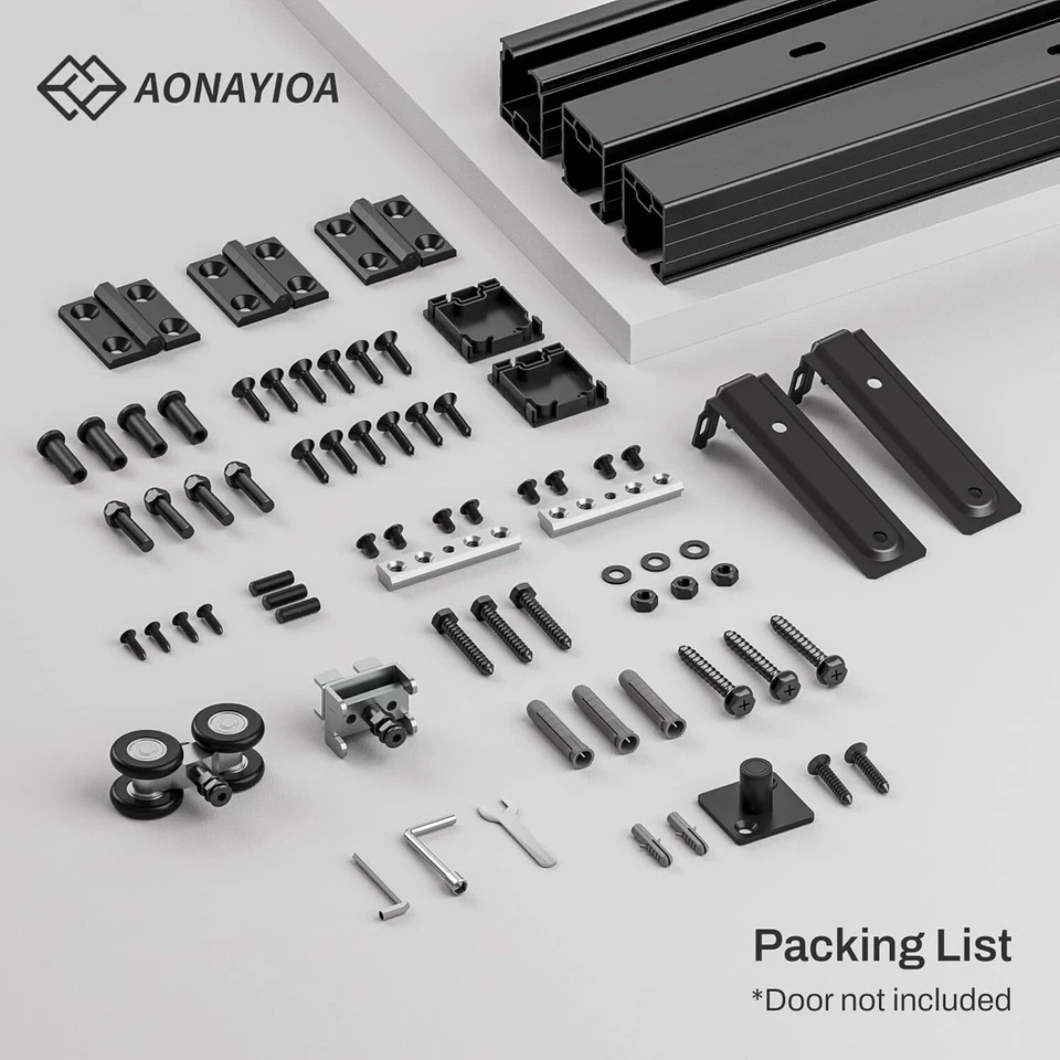 CCJH Montaje en Techo Riel de Caja Plegable Corredera Puerta de Granero Herrajes Pista de Alta Resistencia Foto 2 de 4