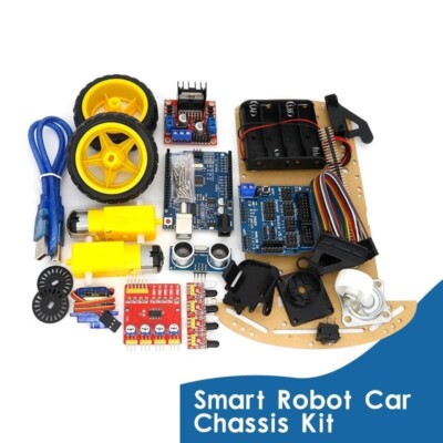 Smart Robot Car Chassis Kit Ultrasonic Module Motor Speed Encoder Battery Box