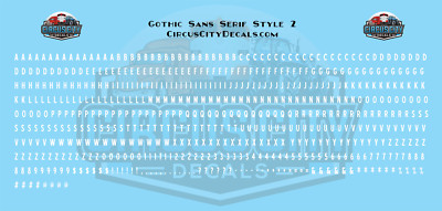 Gothic Sans Serif 2 Alphabet Letters & Numbers 1/16'' 1/8'' 3/16'' 1/4'' Water Sl...
