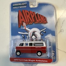 1970 Ford Club Wagon Ambulance Airplane! Hollywood Greenlight Diecast 1:64