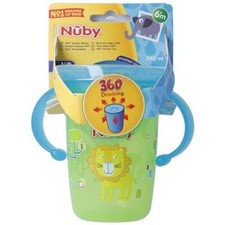 NUBY drinking cup 360  Wonder Cup 240ml with handle GREEN
