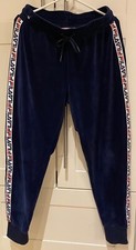Women  s FILA Marybeth Velour Track Pants Navy Blue size medium women  s spell out
