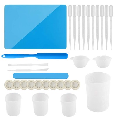 DIY kits Reusable Silicone Resin Mixing tool,Large Measuring Cup,Pad,Stir Stick