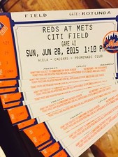 METS REDS  06/28/15 STEVEN MATZ MATS DEBUT FIRST 1ST GAME STUB TICKET