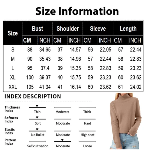 Damen Pullover Langarm Freizeit Rollkragenpullover - Bild 17 von 38