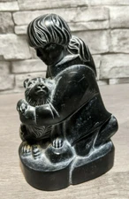 BOMA 6" Inuit Eskimo Girl w/Dog Husky Dog Figurine Art Sculpture Statue