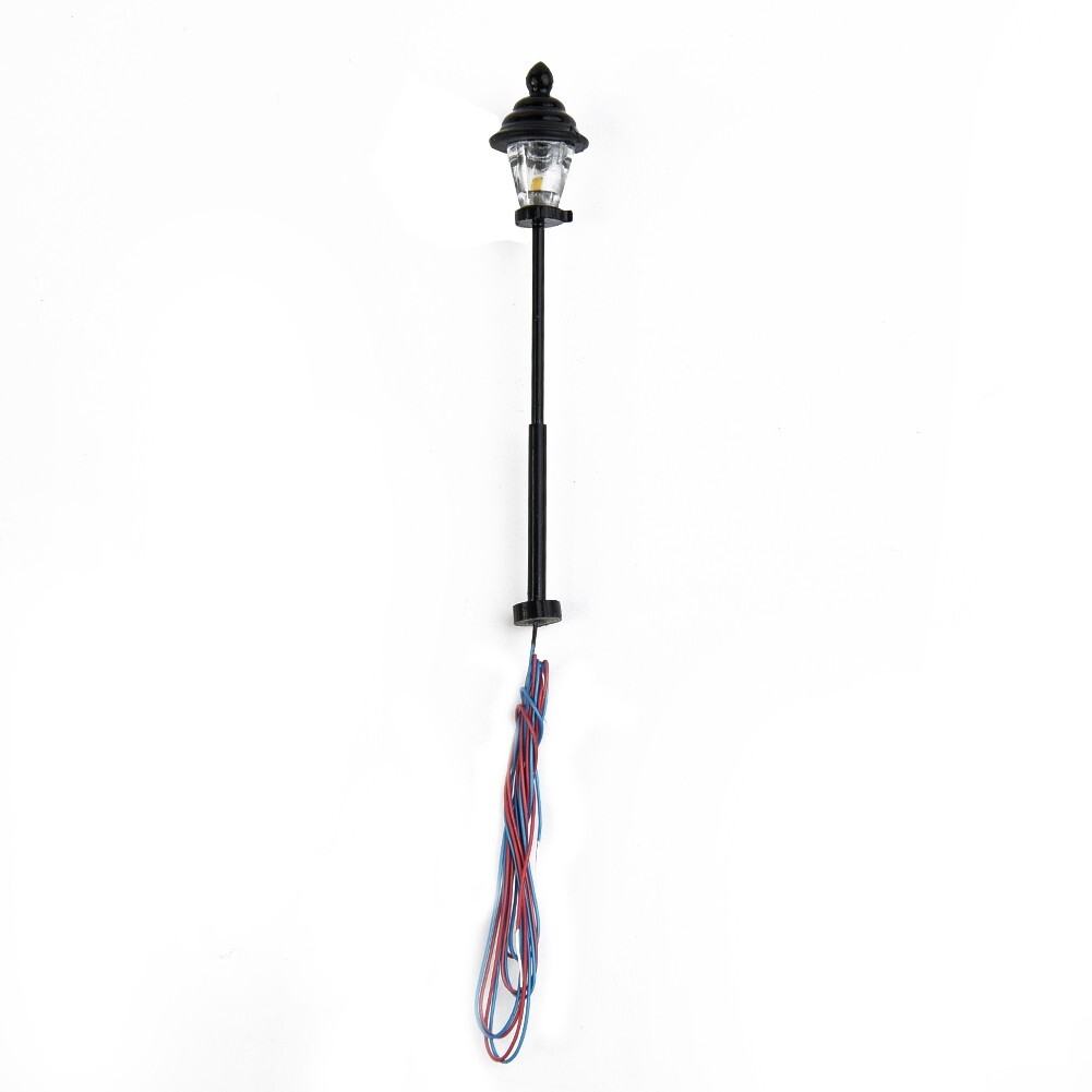 Model Spoorweg LED-lantaarnpalen, 10 stuks LED-parklantaarns, N-schaal 1:160, warm wit LED, voor Model Spoorweg Bonsai Decor, 3V
