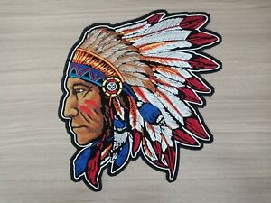 Indian Chief Patch Iron on Headdress Native American Tribal Chief 3
