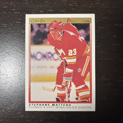 1990-91 O-Pee-Chee Premier Stephane Matteau Rookie Calgary Flames #68