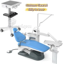 Dental Unit Chair Computer Controlled/Rolling Tool Cart Trolley Built-in Plug