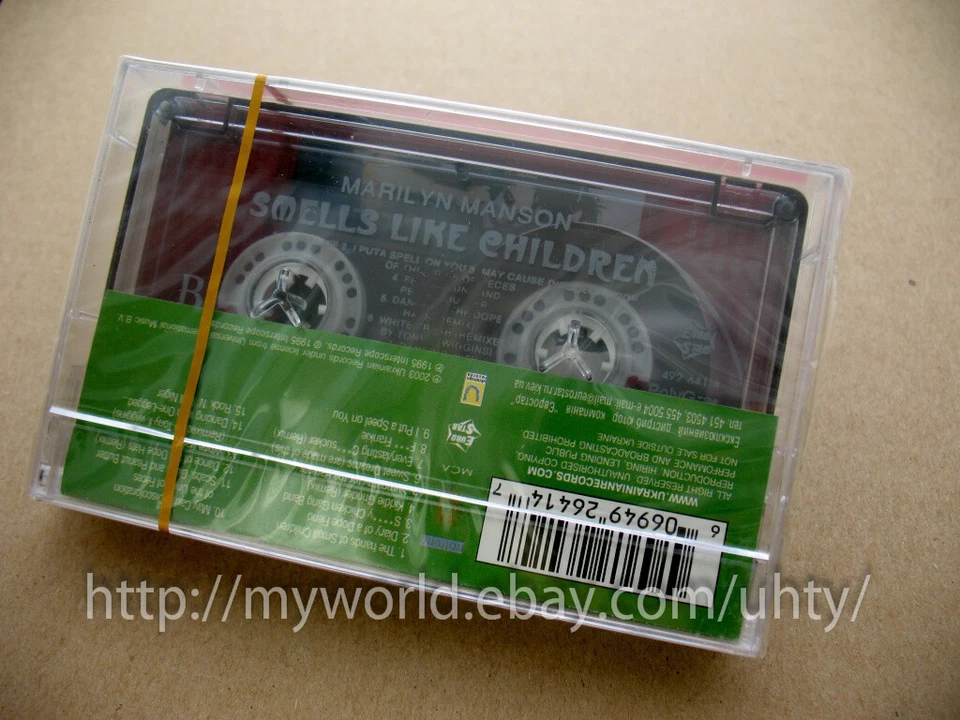 MARILYN MANSON "SMELLS LIKE CHILDREN" RARE UKR ORIGINAL TAPE CASSETTE SEALED - Image 2 of 2